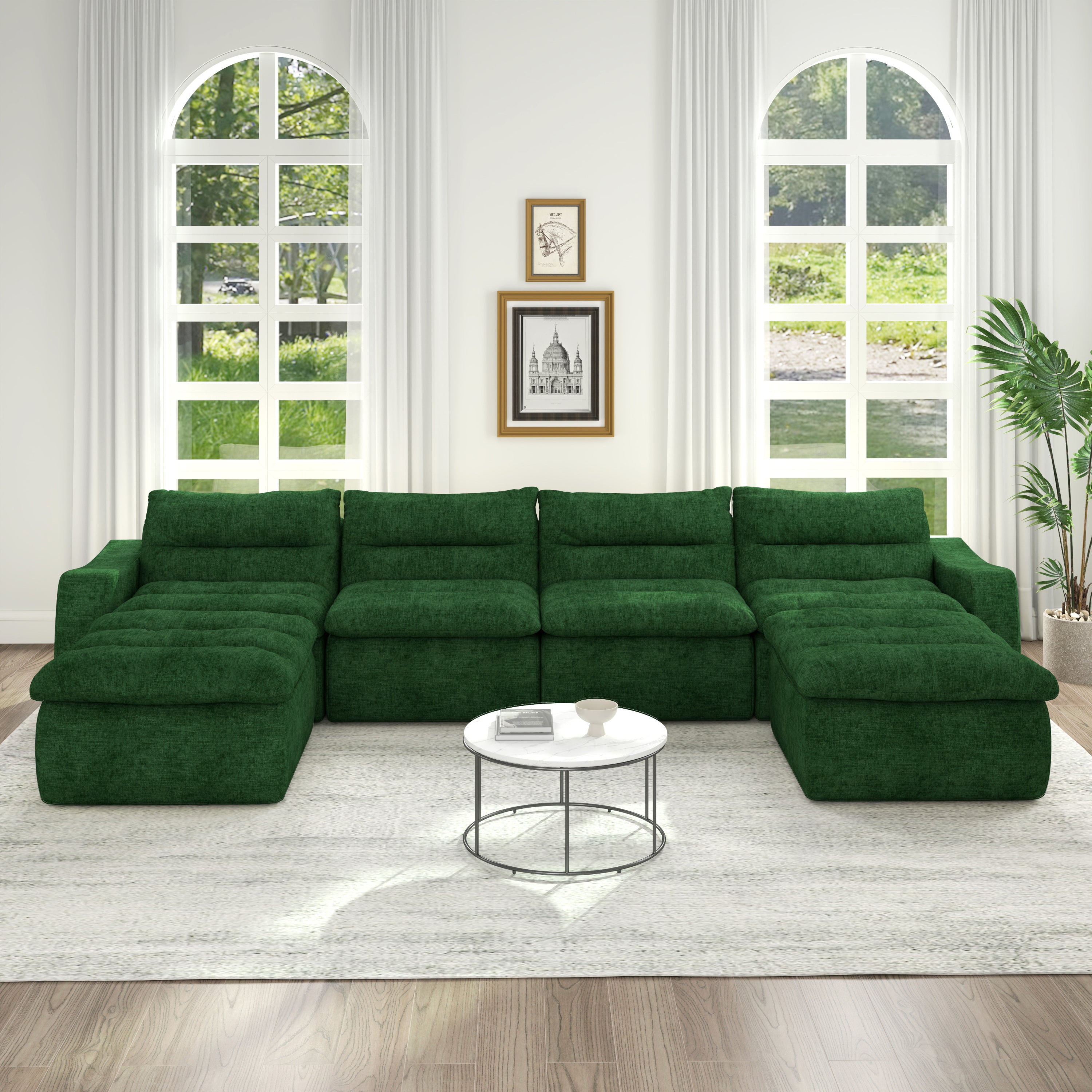 Compression combined sofa, modern lazy style combined sofa, comfortable beanbag sofa, can be combined at will, no need to assemble, suitable for living room-Green