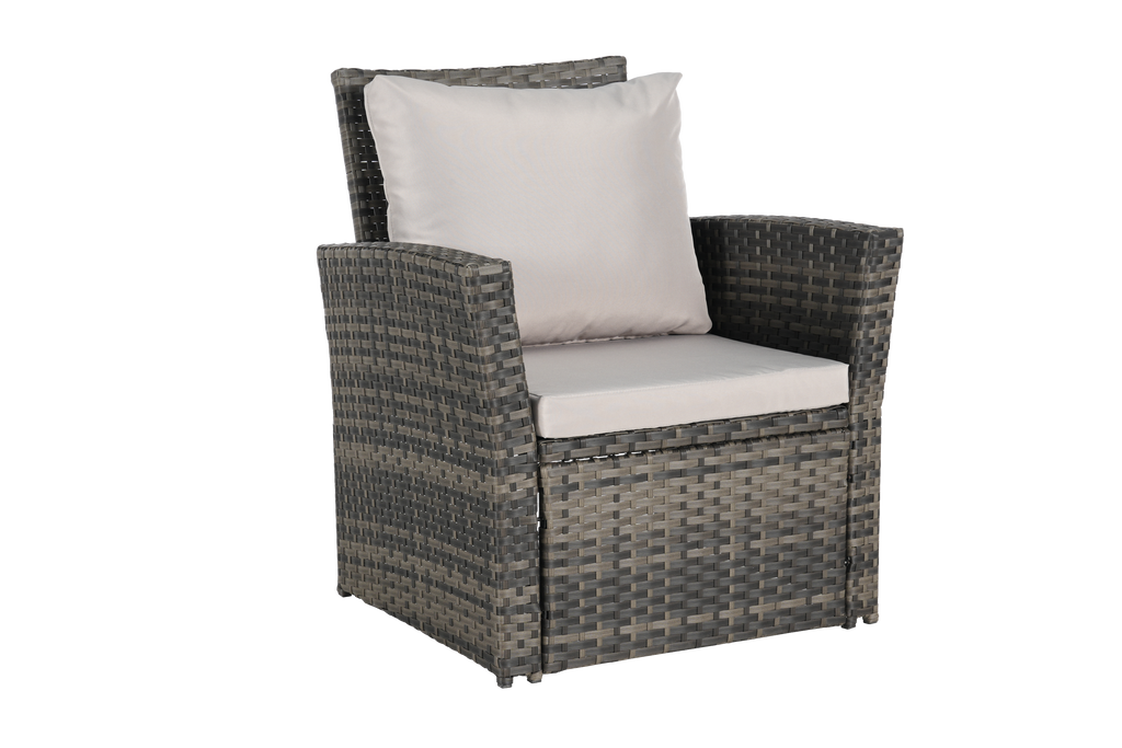 7 PCS PE/RATTAN OUTDOOR FURNITURE SET PATIO FURNITURE SET 9 SEATER
