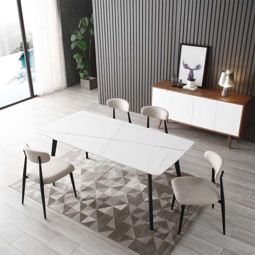 J3710 Porcelain Dining Table White 70'