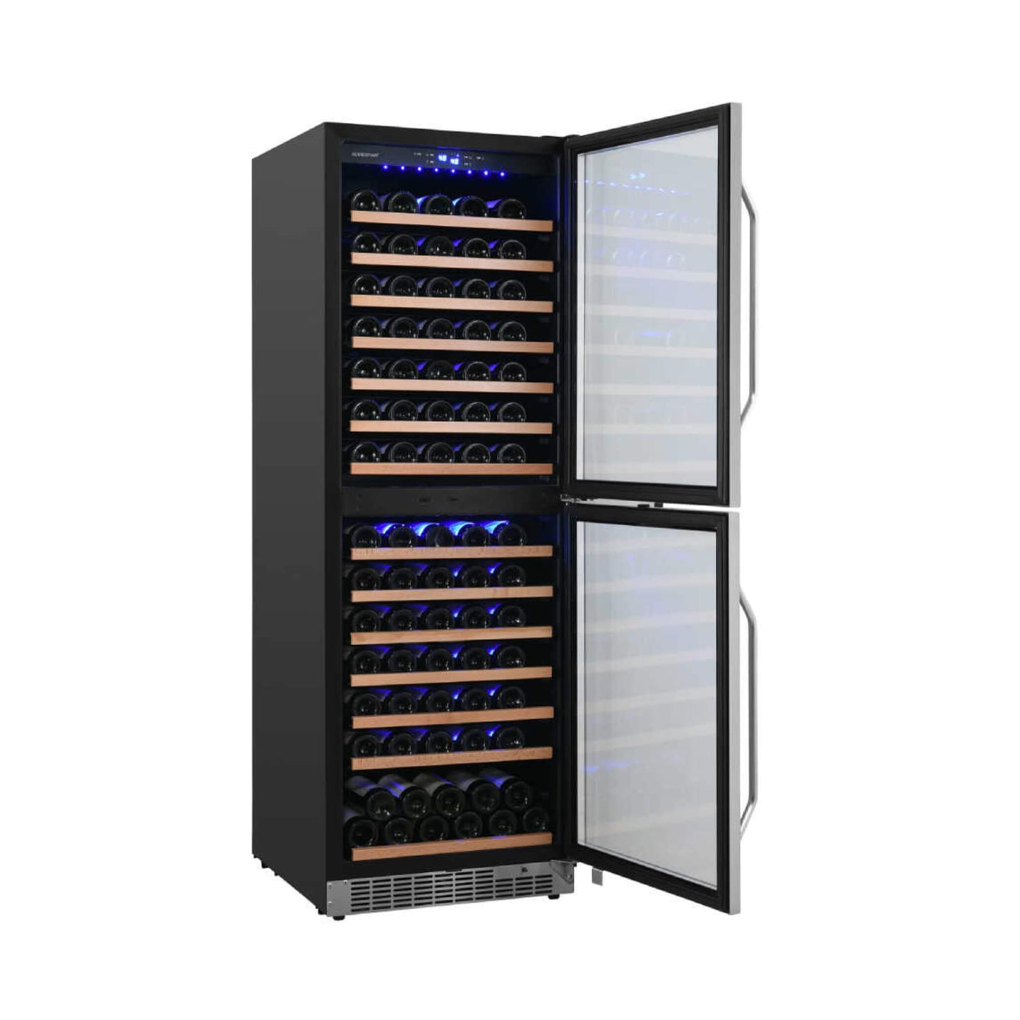 Edgestar 142 Bottle Built-In Dual Zone Double Door Wine Cooler With Door Lock, 24" (SAK30742)
