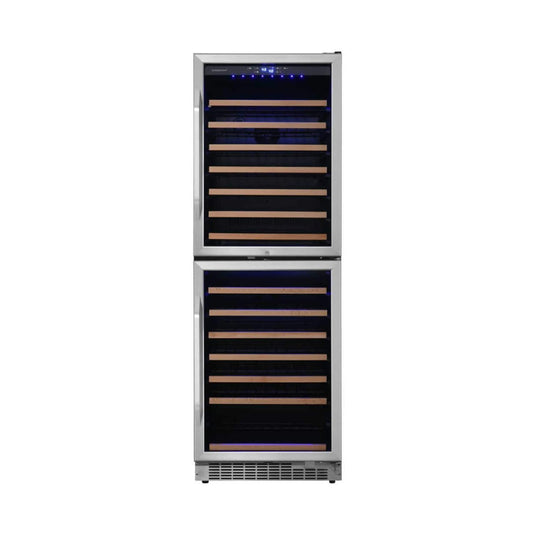 Edgestar 142 Bottle Built-In Dual Zone Double Door Wine Cooler With Door Lock, 24" (SAK30742)