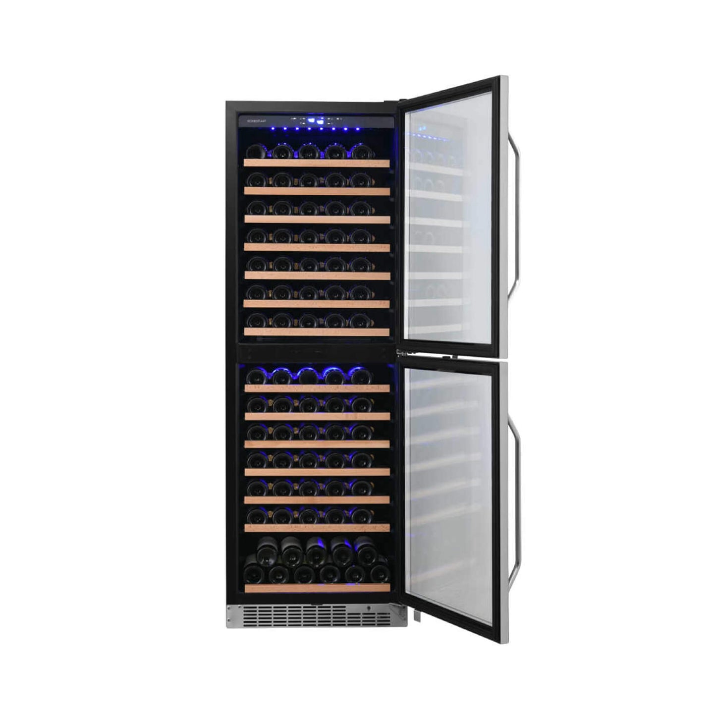Edgestar 142 Bottle Built-In Dual Zone Double Door Wine Cooler With Door Lock, 24" (SAK30742)