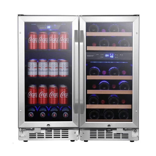 Edgestar 30" Dual Zone Side By Side Cooler With 26 Wine Bottle And 80 Can Capacity (SAK72461)