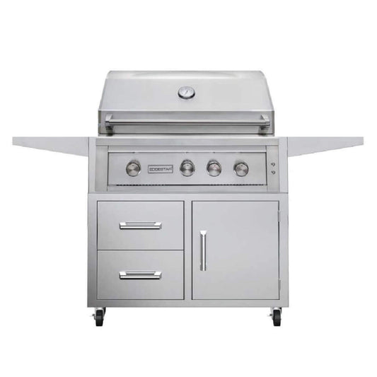 Edgestar 89K BTU 36" Liquid Propane Freestanding LED Lighting Grill Cart With Rotisserie (SAK85914)