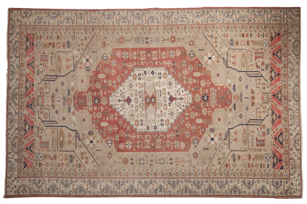 6x9.5 Vintage Distressed Oushak Carpet