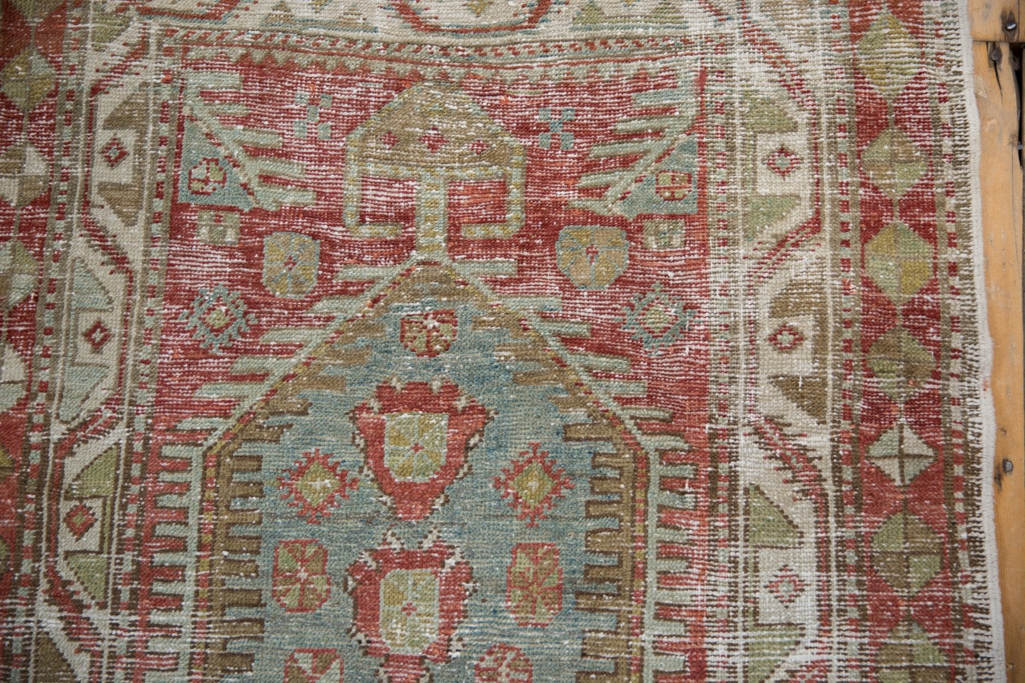 3.5x11 Vintage Distressed Heriz Rug Runner