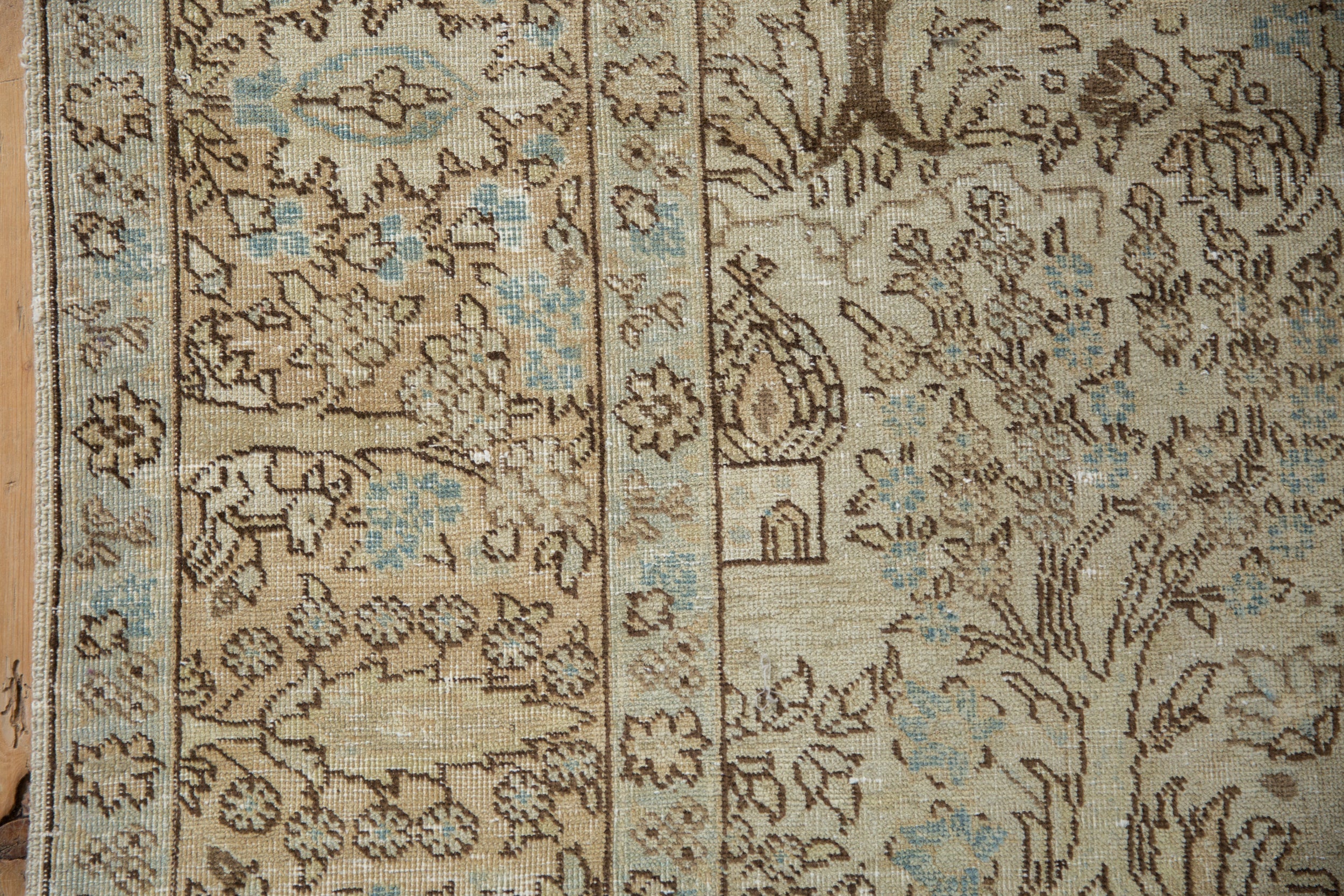 6.5x9.5 Vintage Distressed Tabriz Carpet