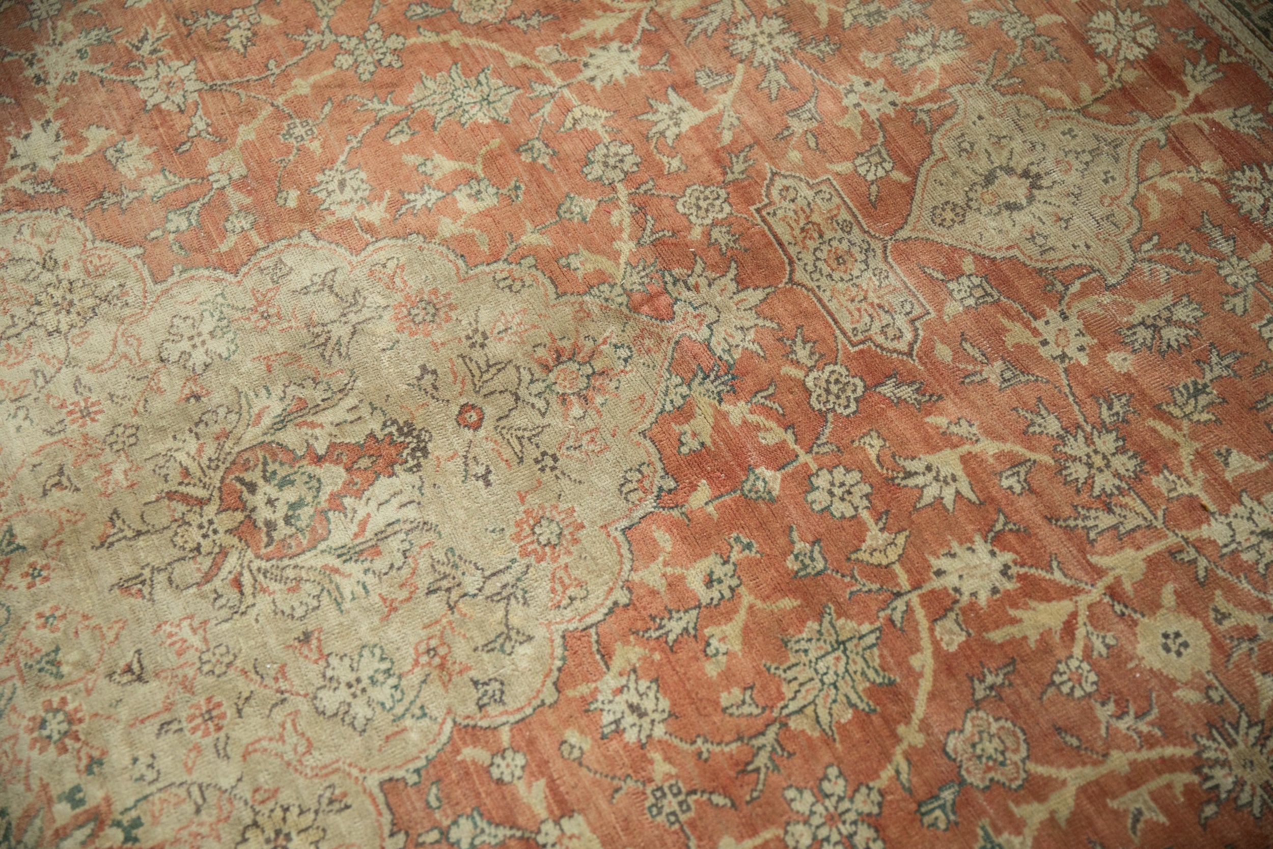 9.5x12.5 Vintage Distressed Tea Washed Kayseri Carpet