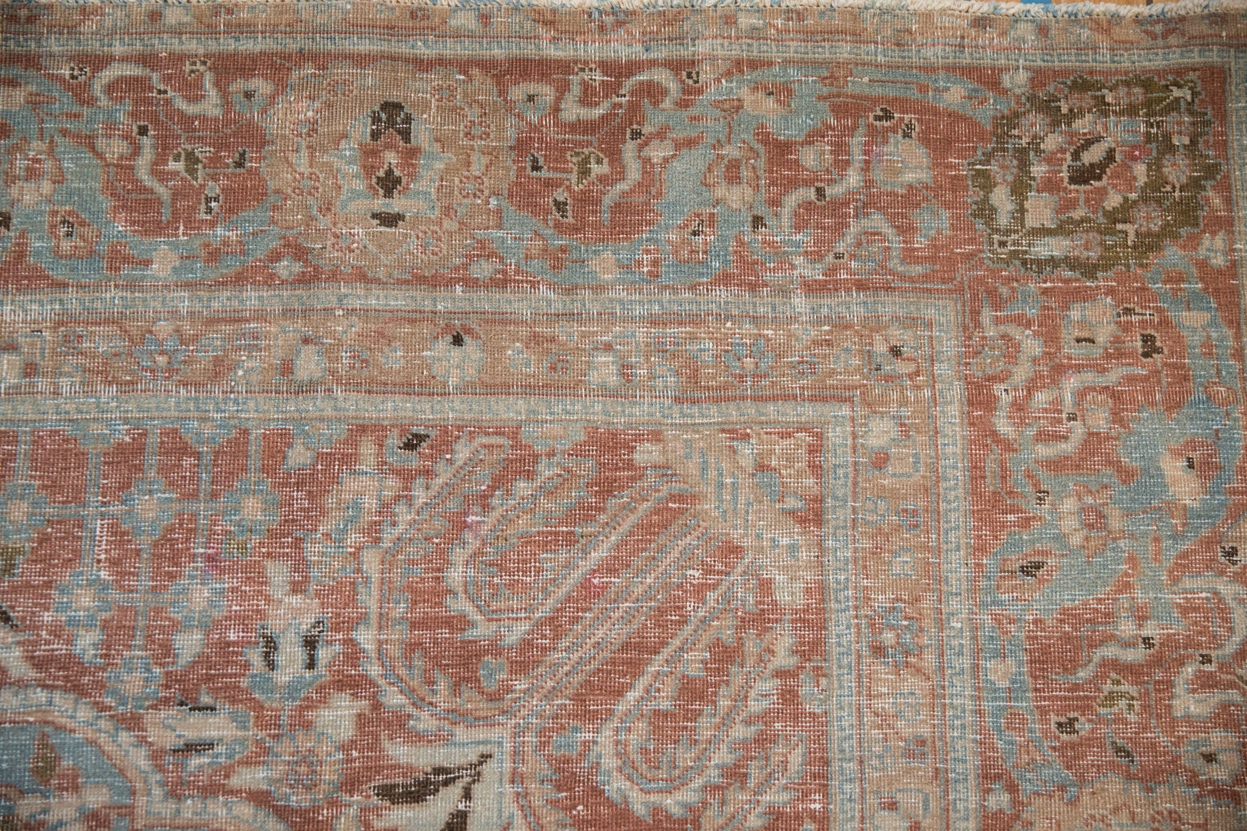 8x11 Vintage Distressed Tabriz Carpet