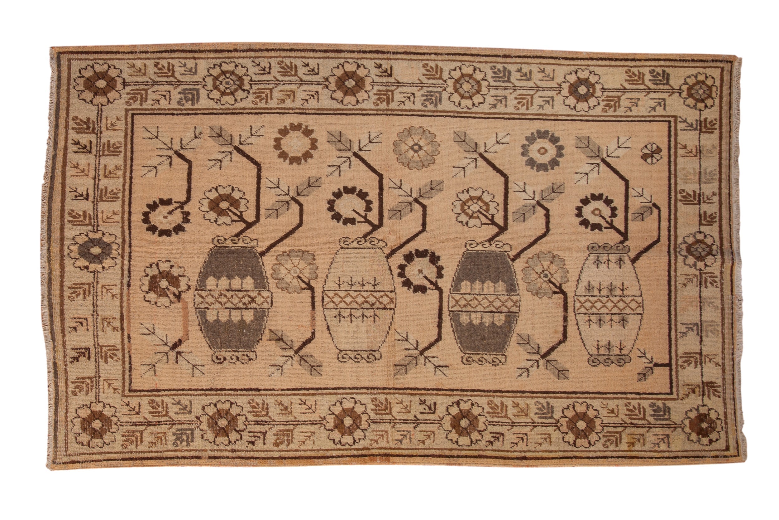 5x8 Vintage Distressed Khotan Carpet