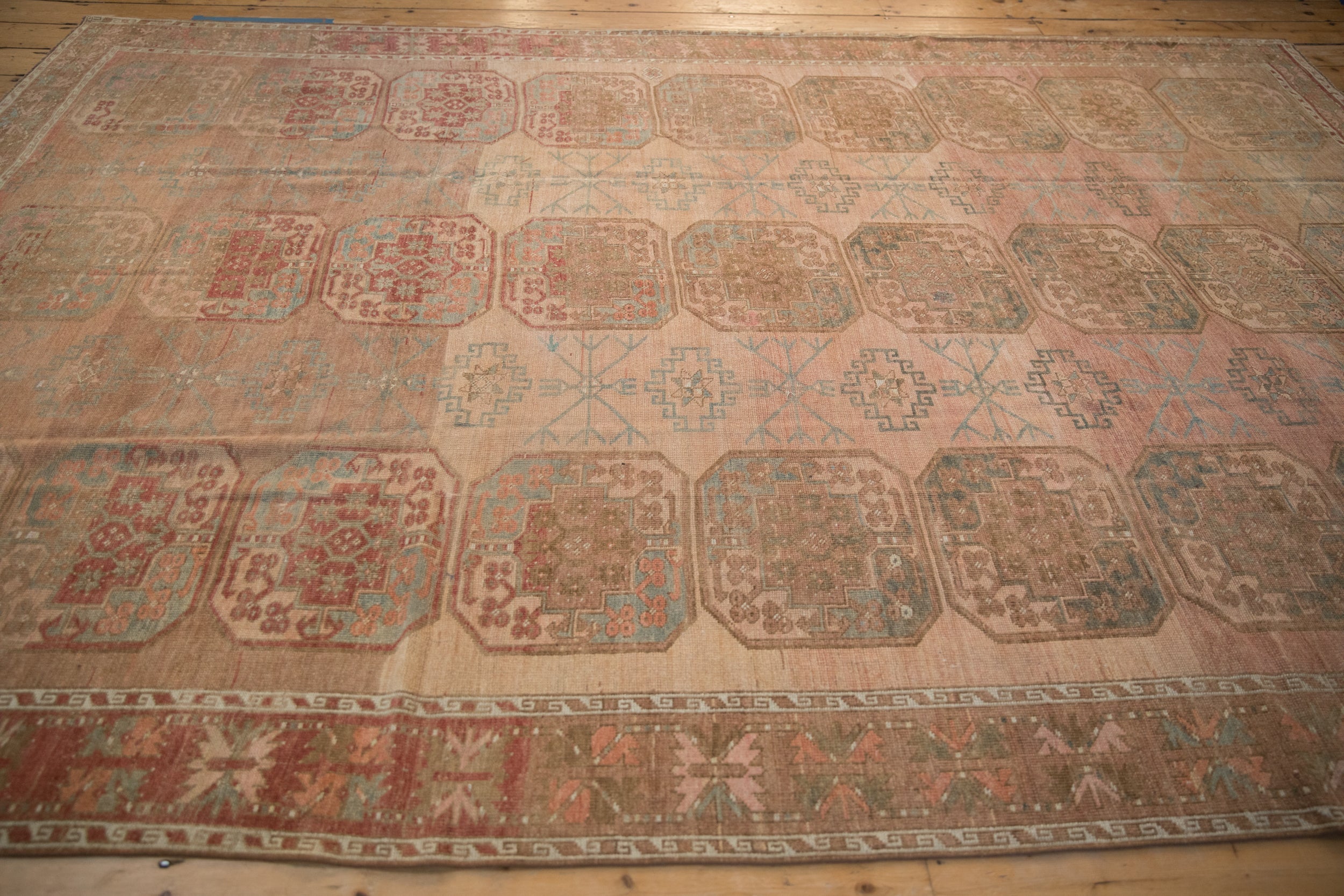 7x10.5 Vintage Distressed Ersari Carpet