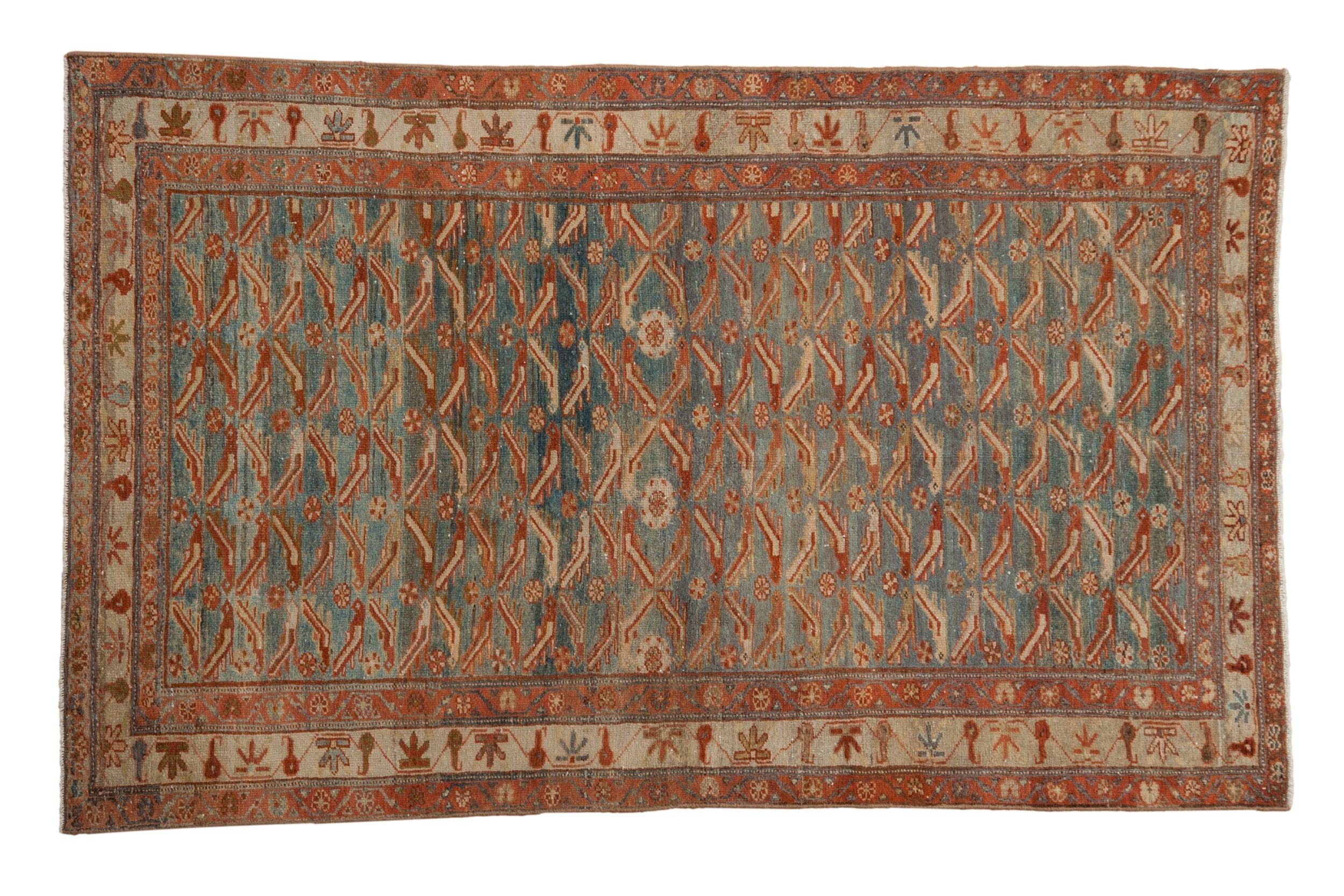 4x6.5 Vintage Distressed Malayer Rug