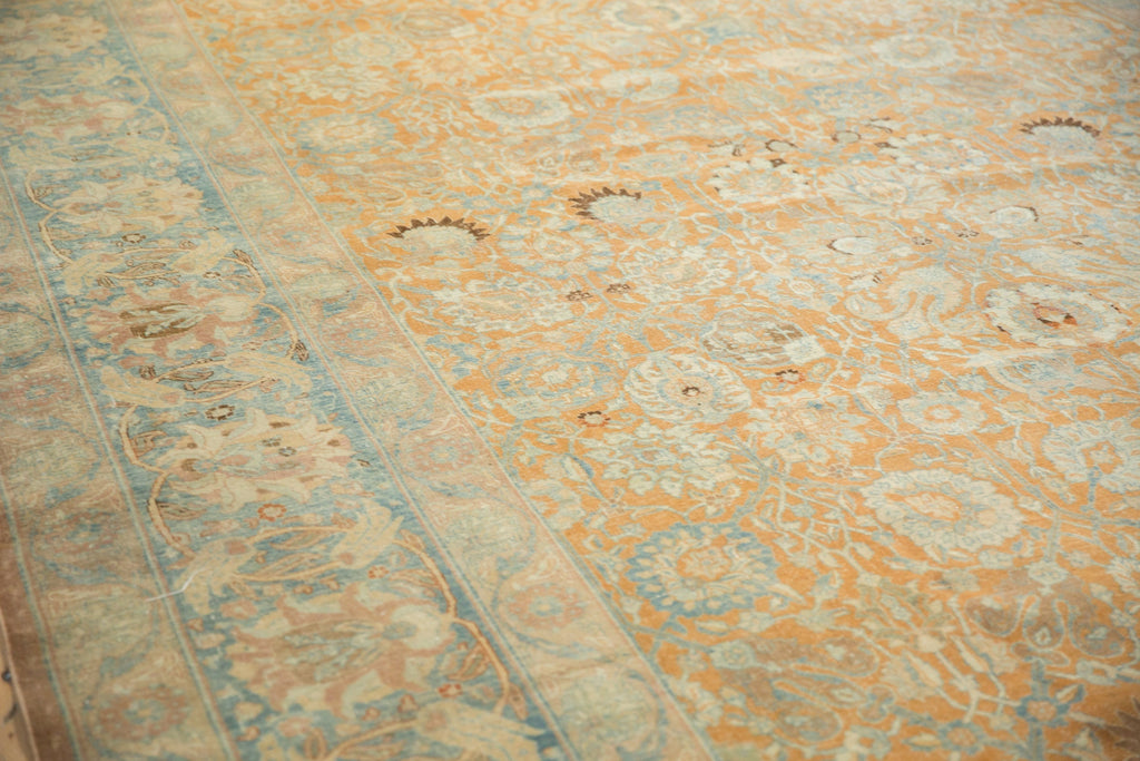 10.5x18.5 Vintage Distressed Tabriz Carpet