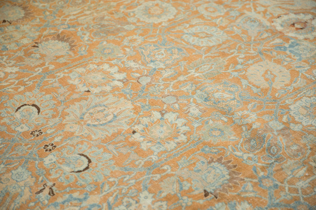 10.5x18.5 Vintage Distressed Tabriz Carpet