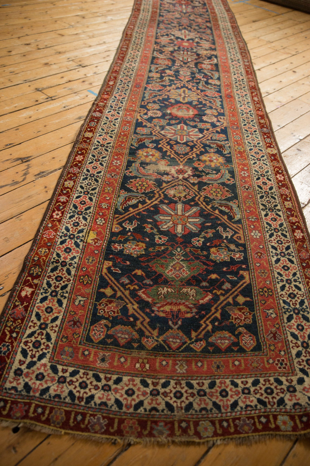 3.5x15.5 Antique Fine Malayer Rug Runner