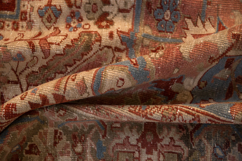 9.5x13 Vintage Distressed Heriz Carpet