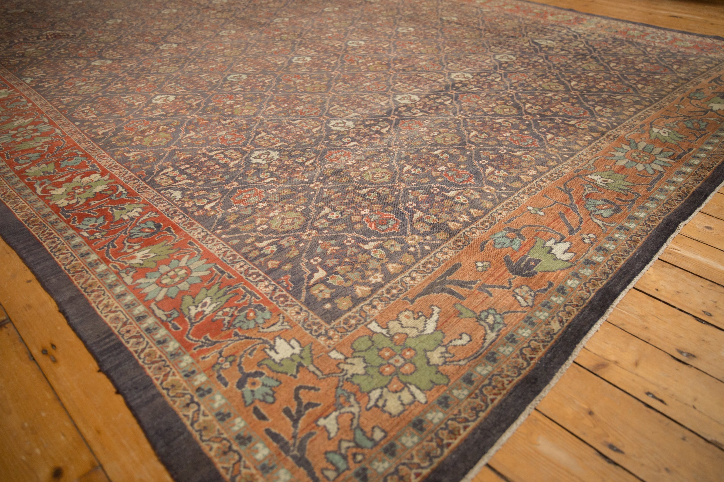 RESERVED 10.5x13.5 Vintage Distressed Mahal Carpet