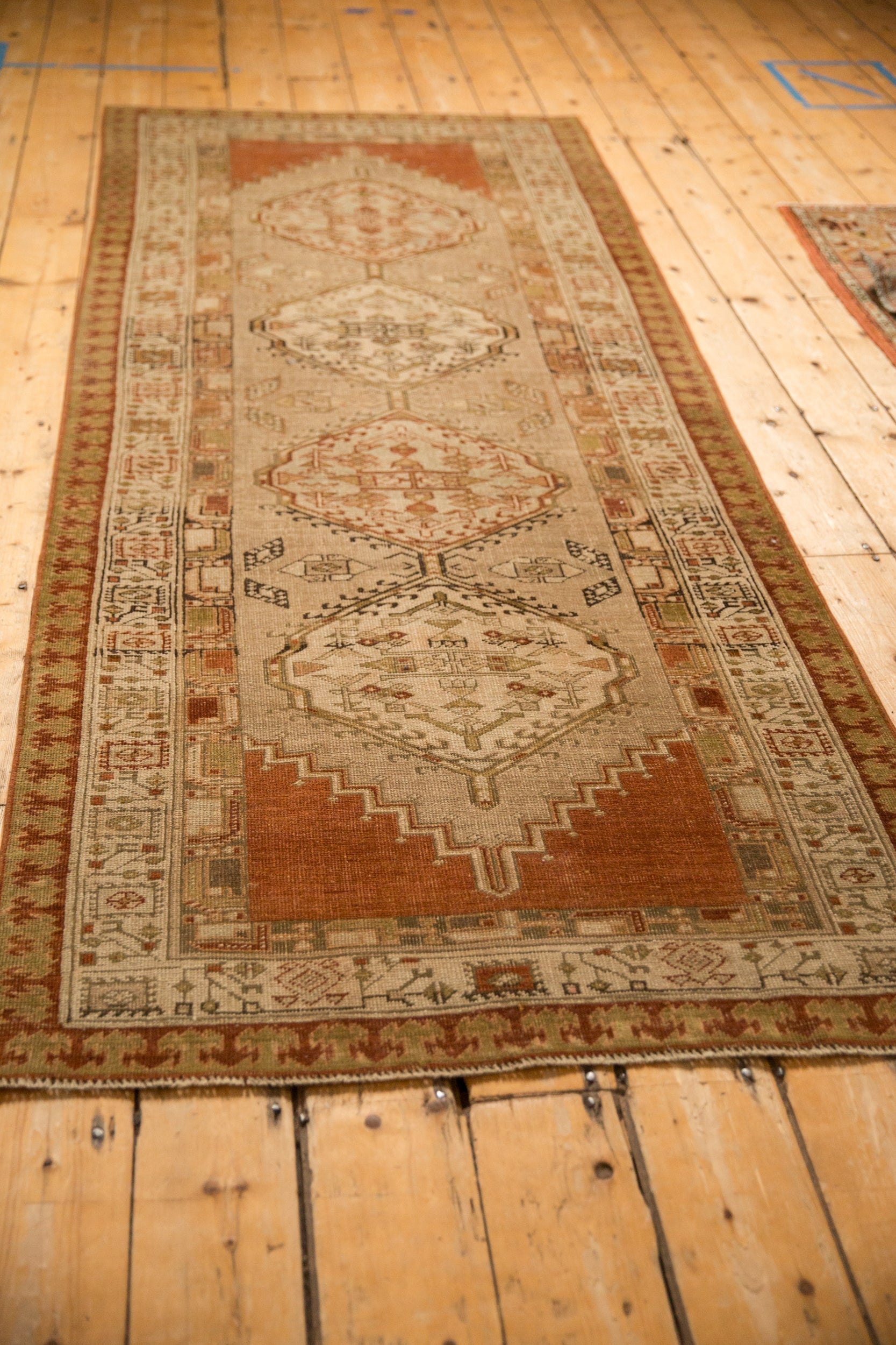 3.5x8.5 Vintage Distressed Serab Rug Runner