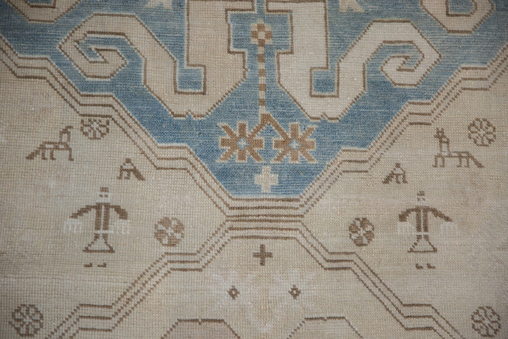 4x10.5 Vintage Distressed Caucasian Rug Runner