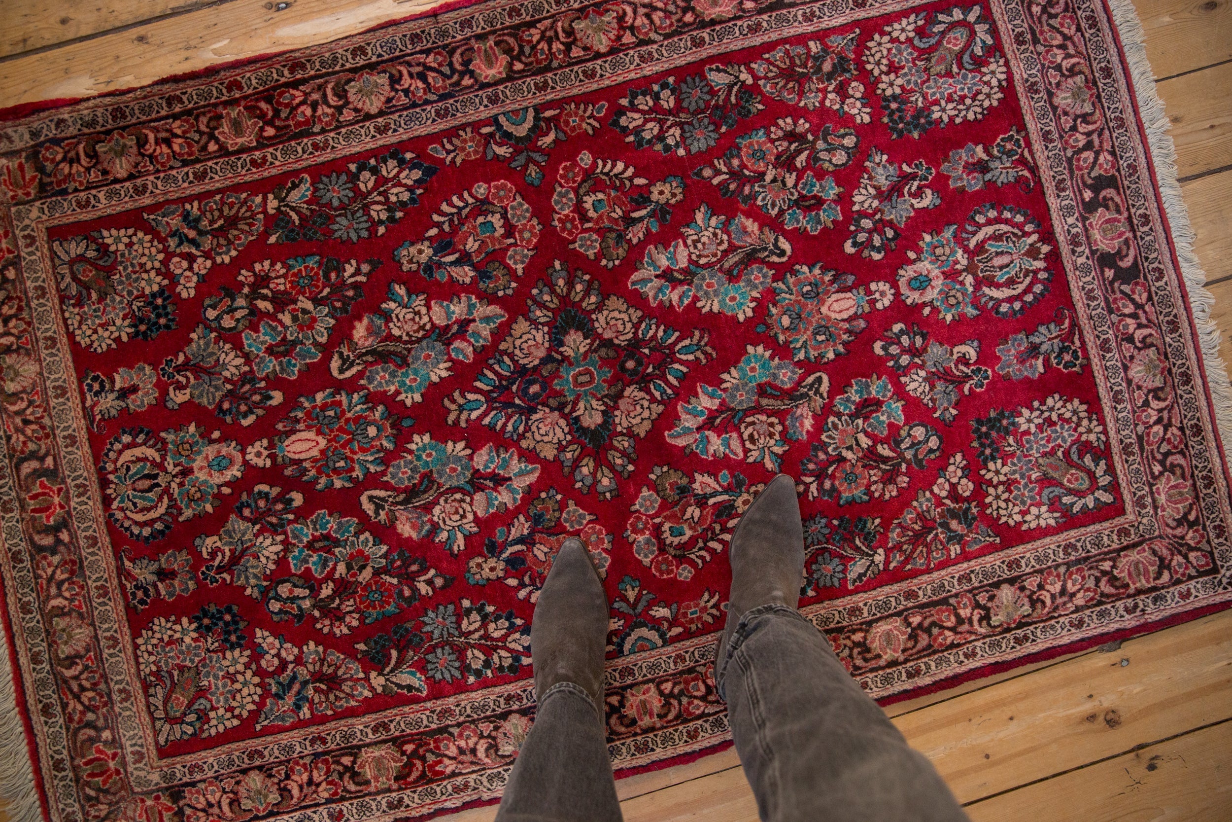 3.5x5 Vintage Fine Sarouk Rug