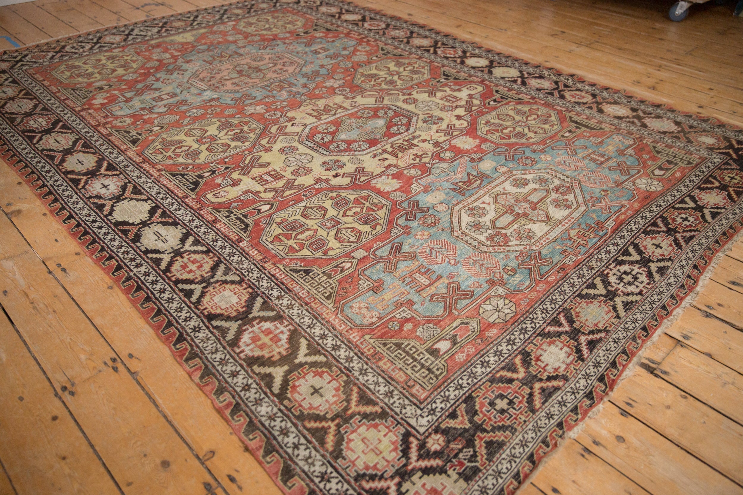 7x10 Antique Caucasian Soumac Carpet
