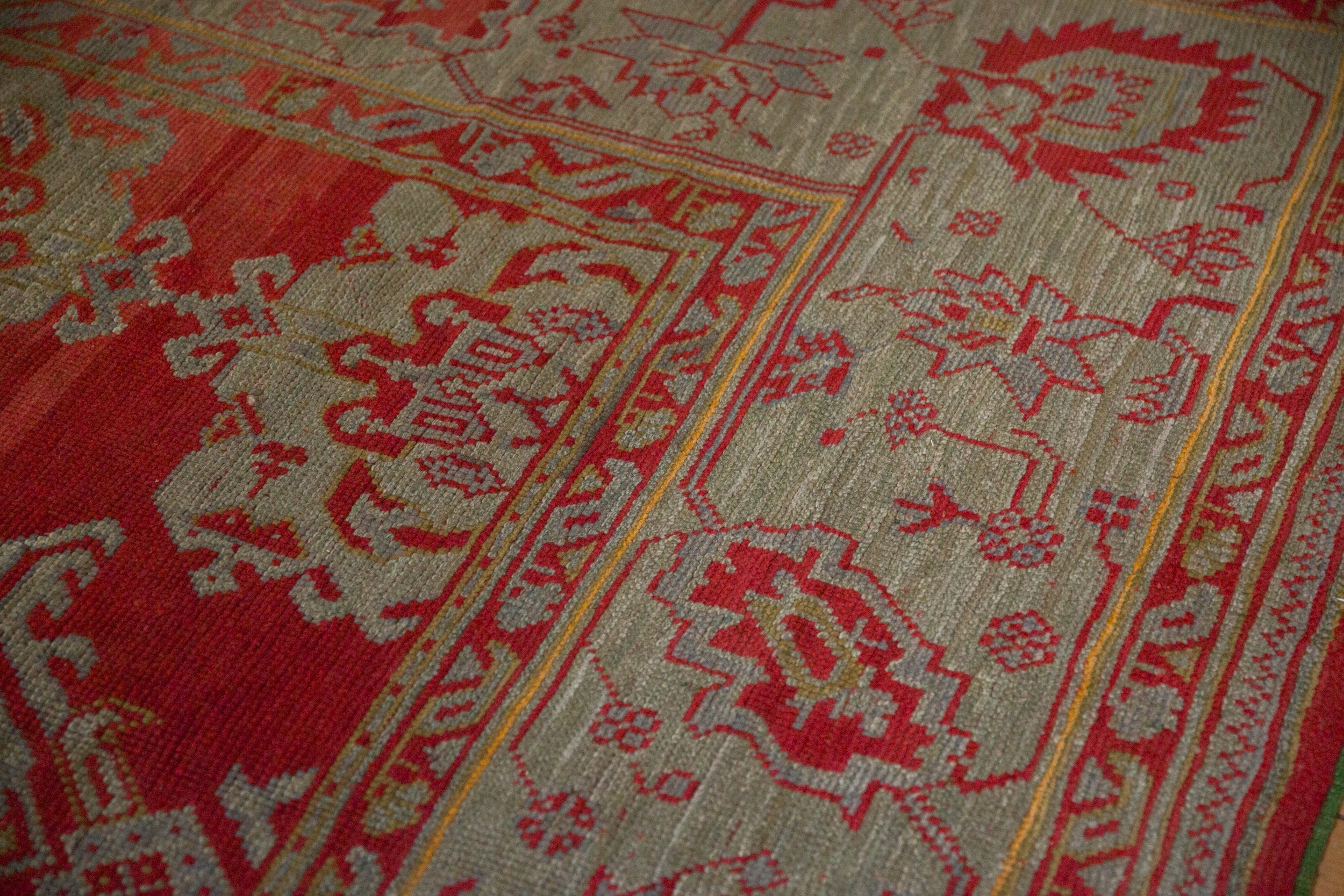 13.5x15 Antique Oushak Square Carpet