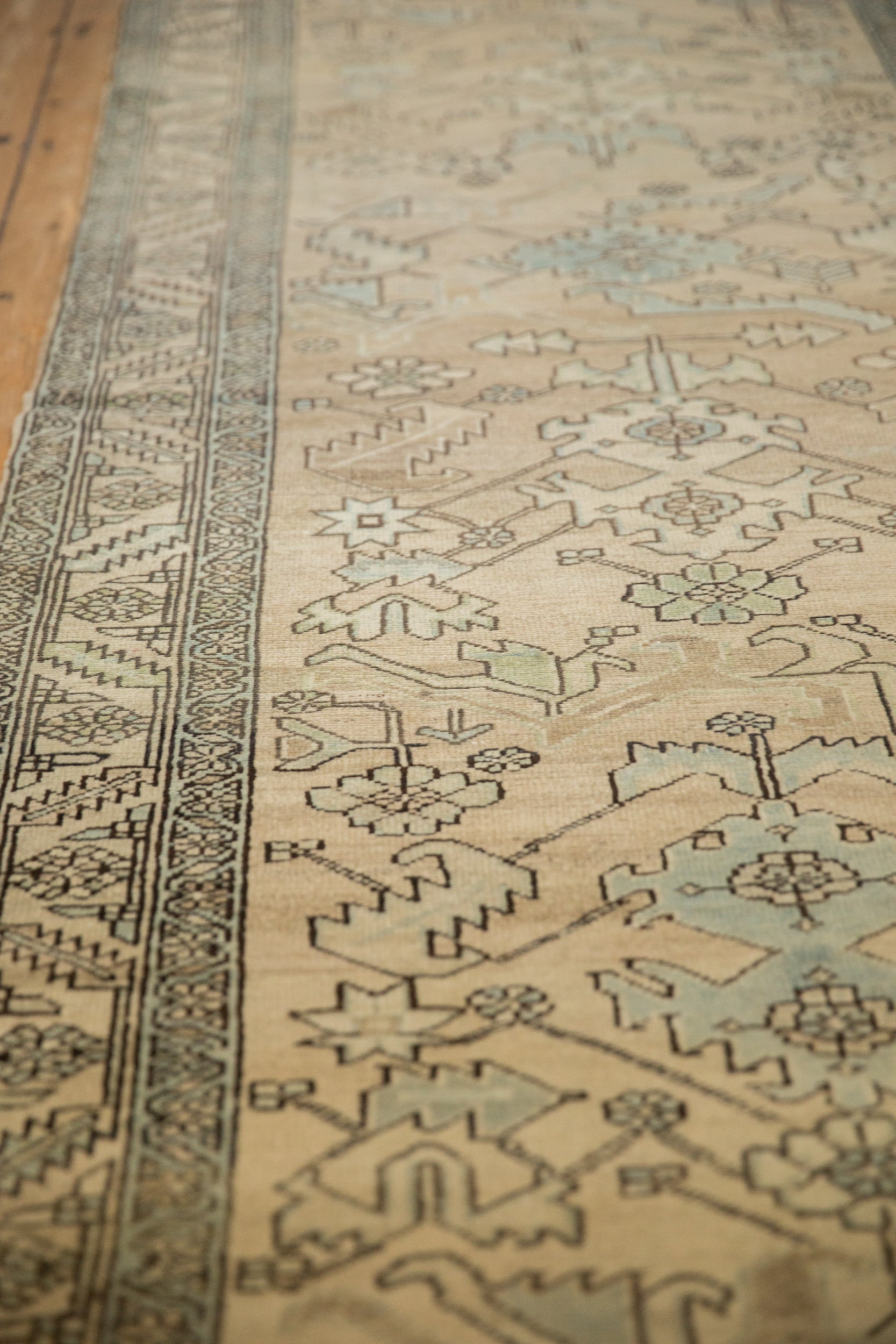 3.5x14.5 Vintage Distressed Heriz Rug Runner
