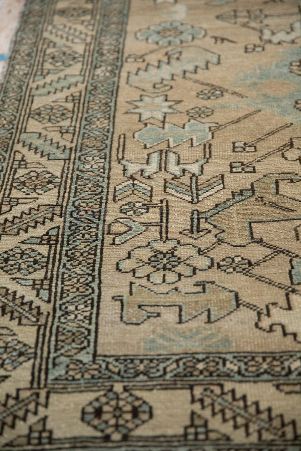 3.5x14.5 Vintage Distressed Heriz Rug Runner
