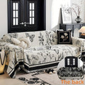 Soft & Cozy Chenille Reversible Sofa Cover - Black and White Couch