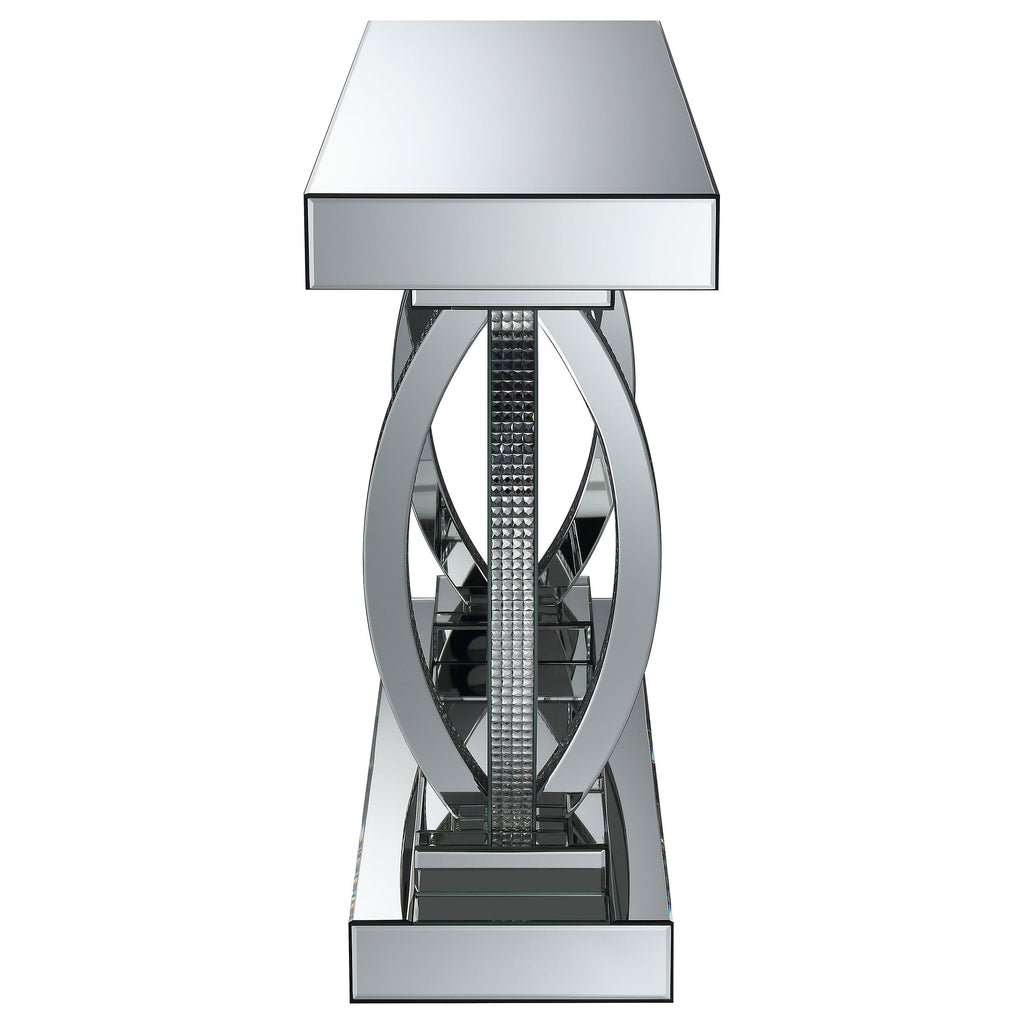 Drea Silver Mirrored Acrylic Entryway Sofa Console Table