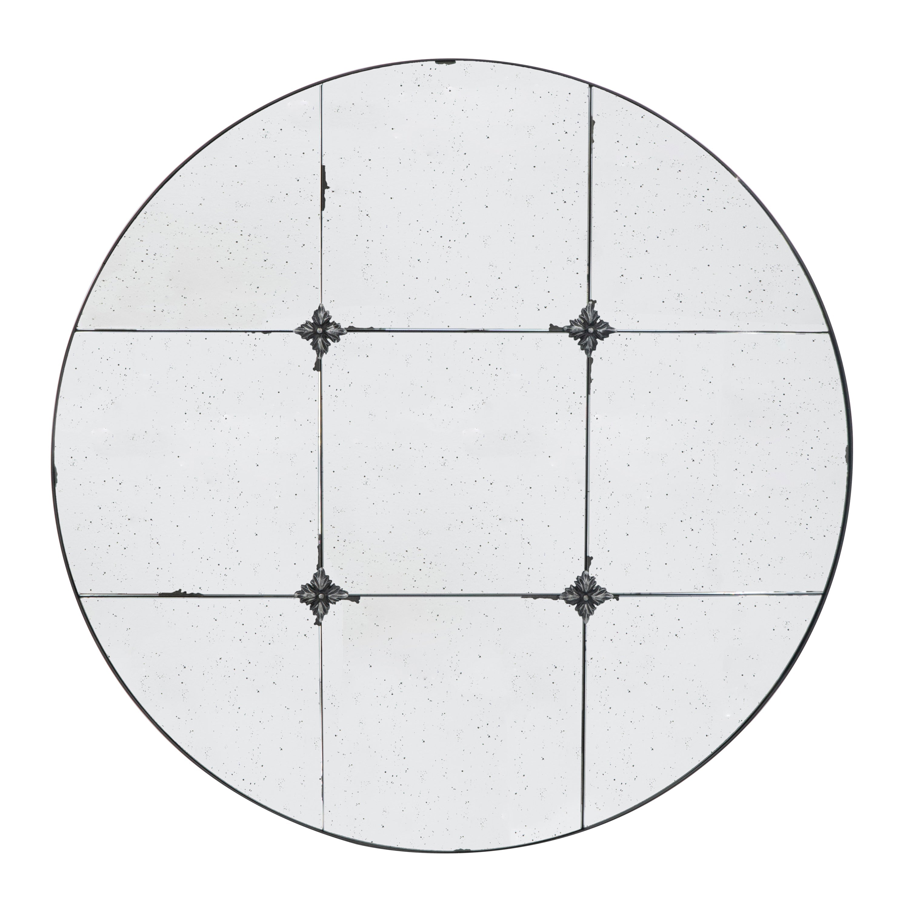 D36" Traditional Decor Style Round Antique Glass Wall Mirror,  Wall Decor for for Bathroom Entryway Console Lean Against Wall