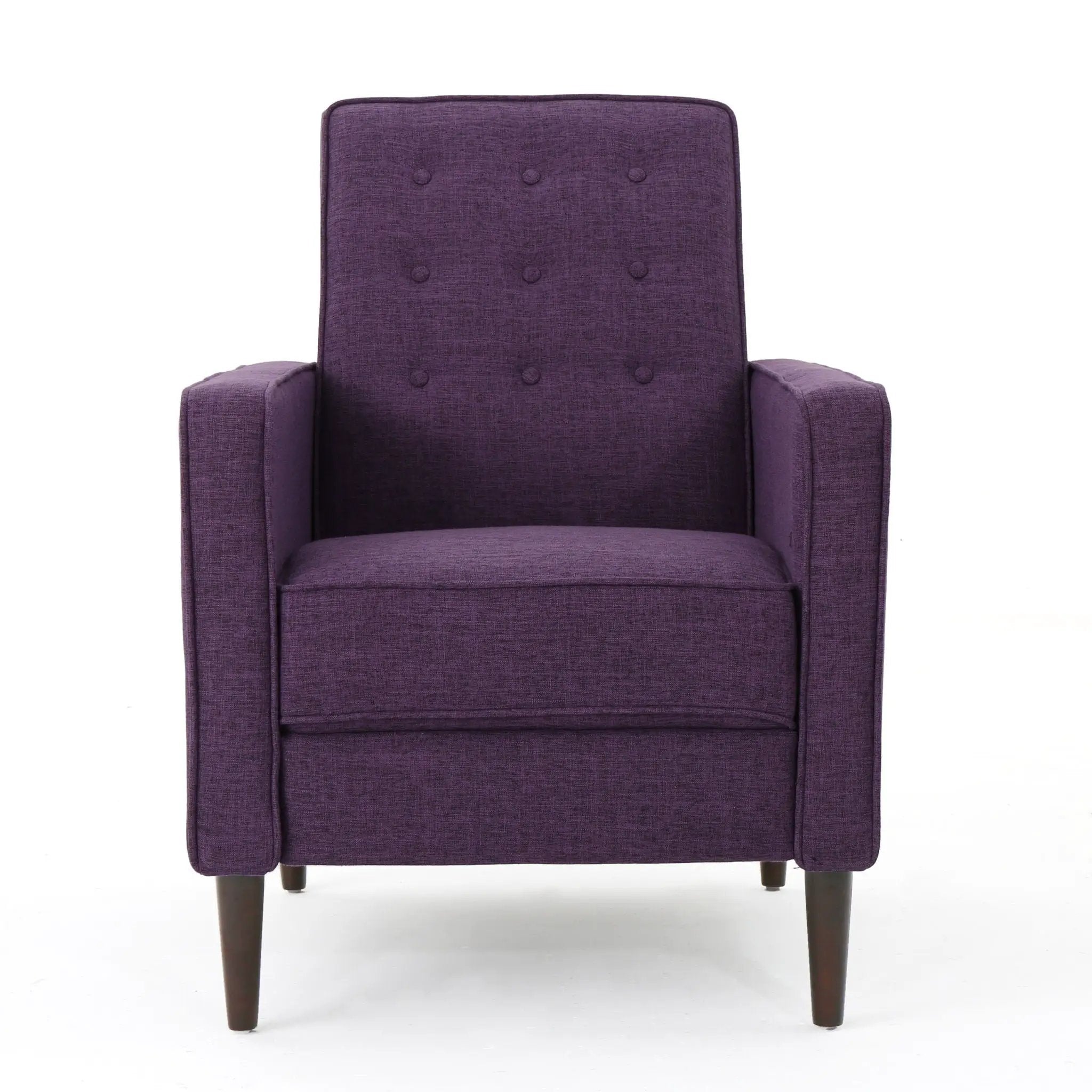 Mid-Century Modern Recliner With Button Tufted Waffle Stitch