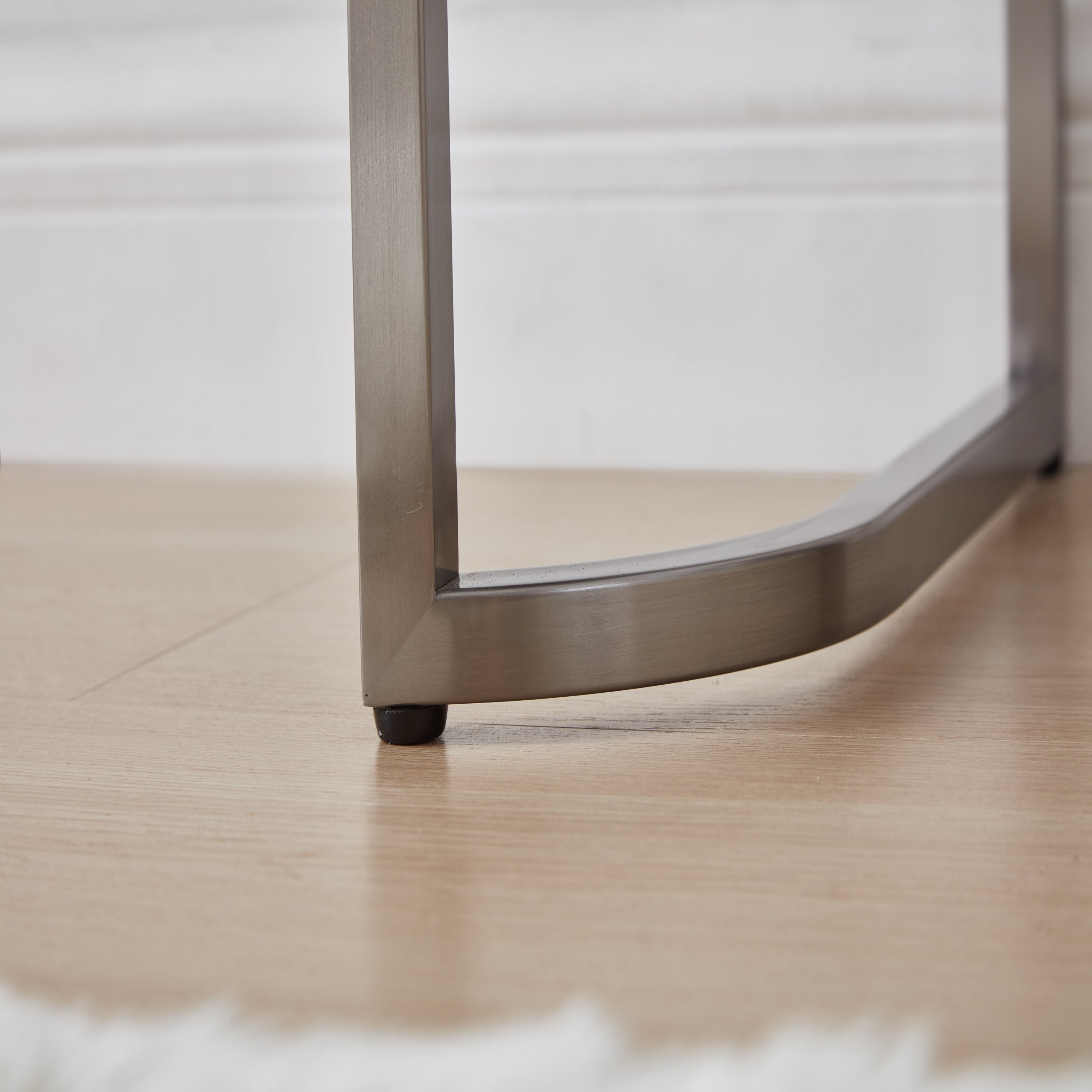 39' Mirrored Makeup Vanity Table with Stainless Steel Base, Mirrored Console Dressing Table with 2 Drawers,Versatile Desk for Bedroom and Office, Silver