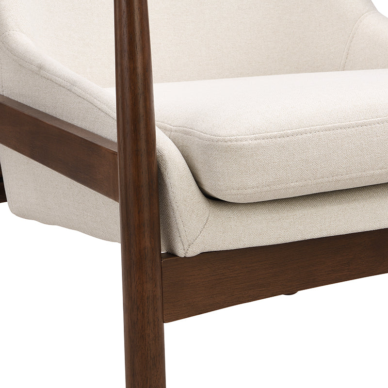 U-Can Accent Chair, Mid-Century Modern Armchair with with Solid Wood Frame, Reading Leisure Chair with High Back for Living Room