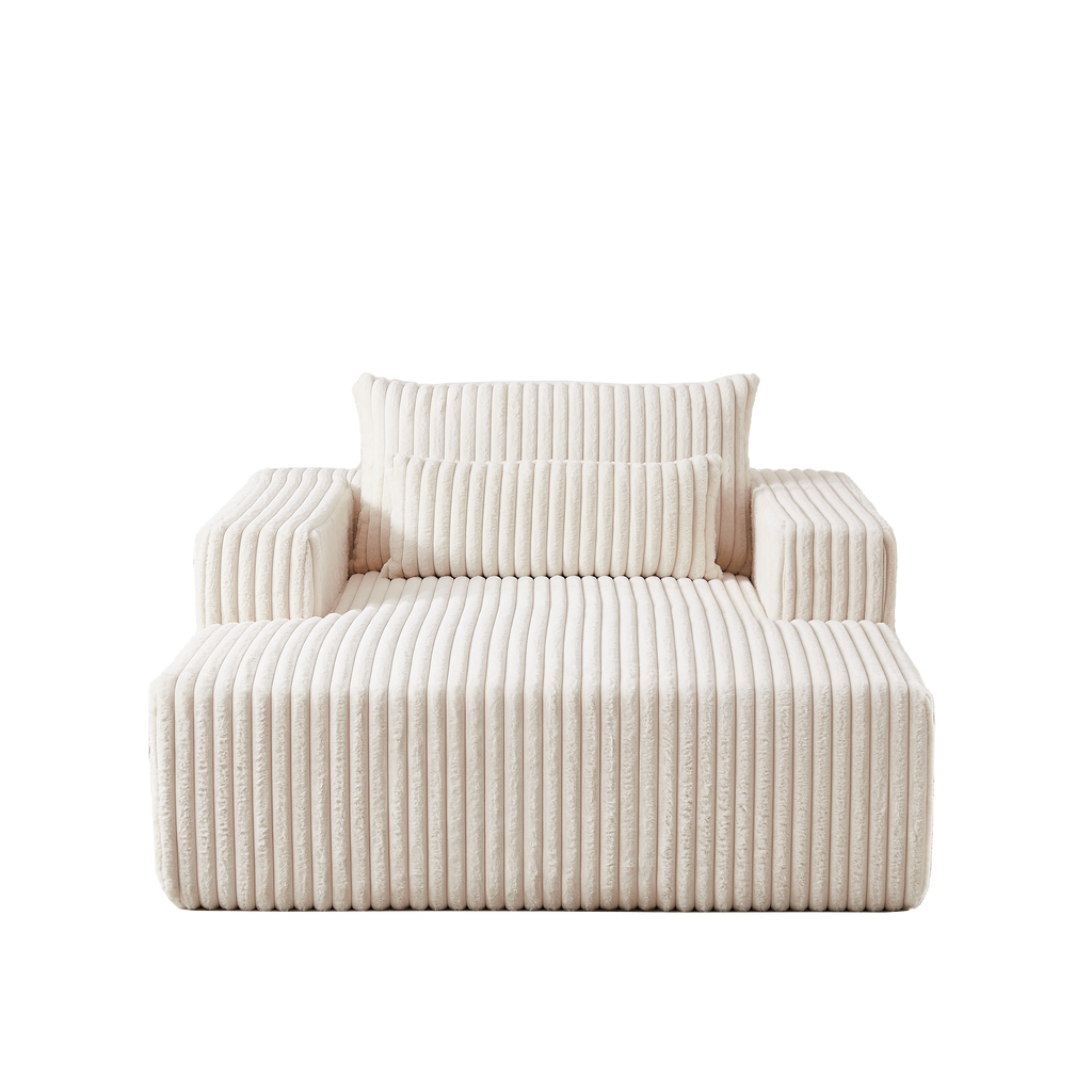 75-Inch Corduroy Sponge Sofa Lounge Chair,No Assembly Required,Fluffy Modern Sleeper Chair for Indoor Living Room Bedroom