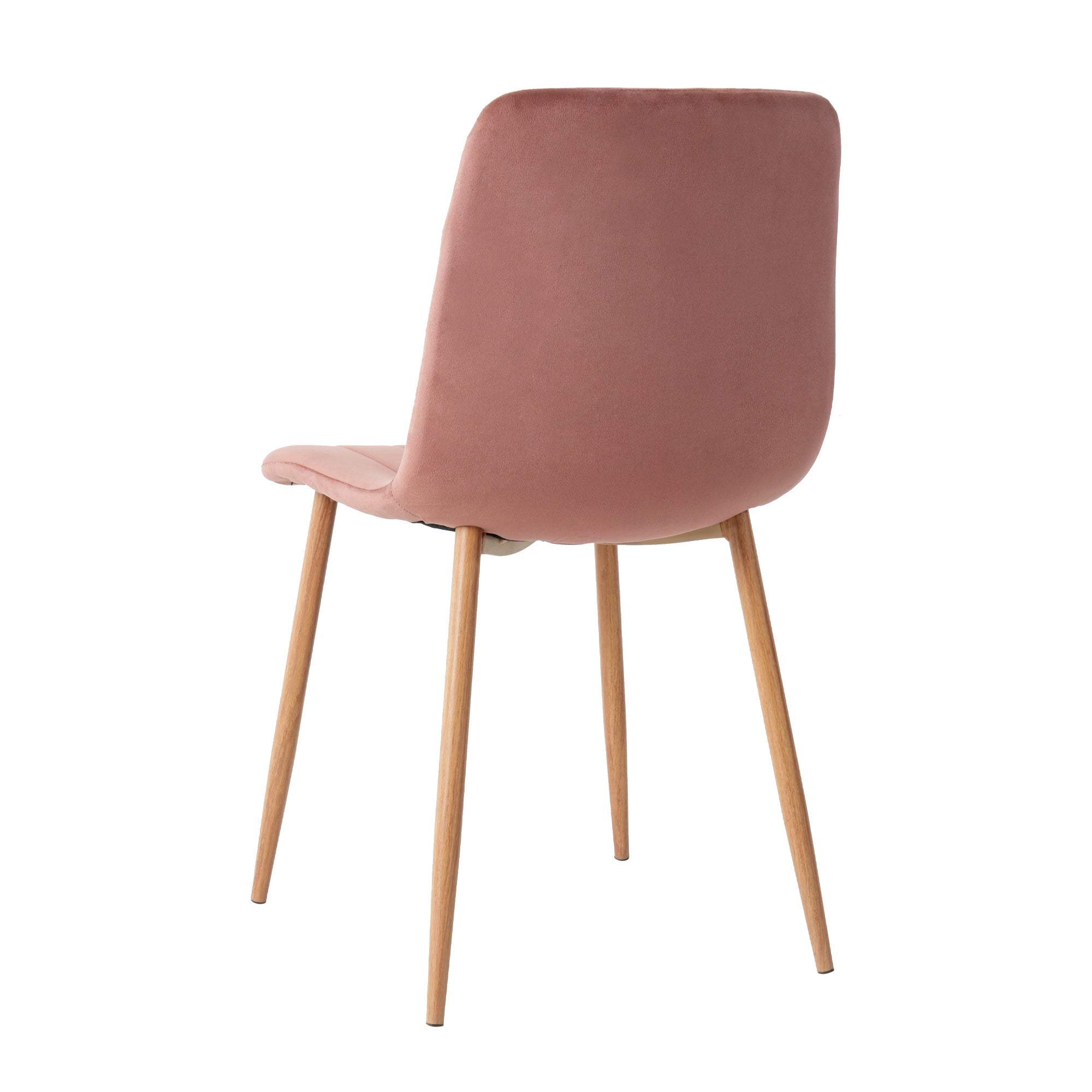 Indoor pink velvet dining chair, modern kitchen dining chair with backrest, upholstered side chair with hot transfer metal legs, Family Kitchen Dining Room and living room (set of 2)