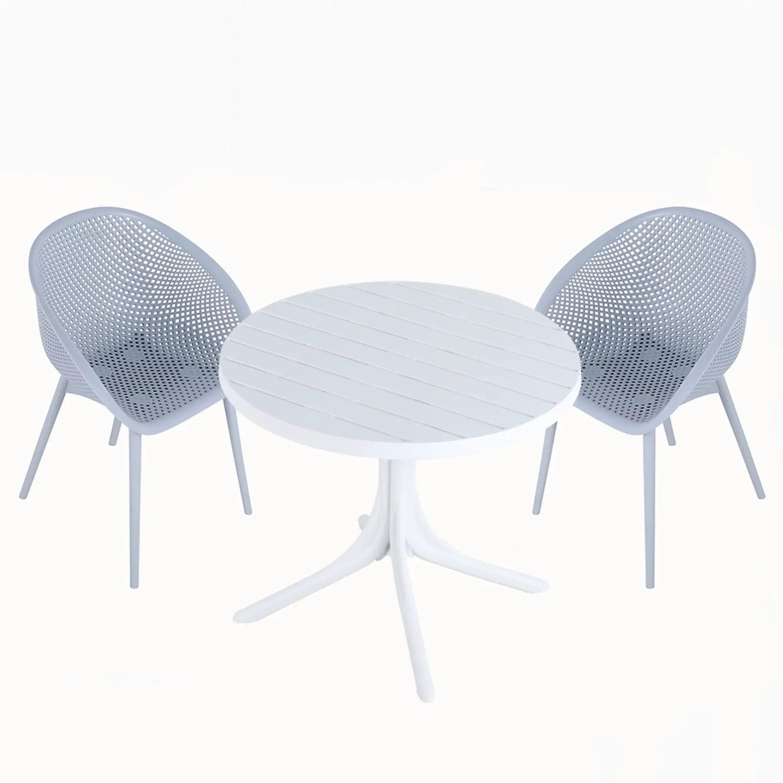 Modern Lounge Chair Set With Round Table