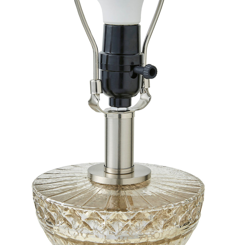 Textured Glass and Acrylic Base Table Lamp Antique Silver See below