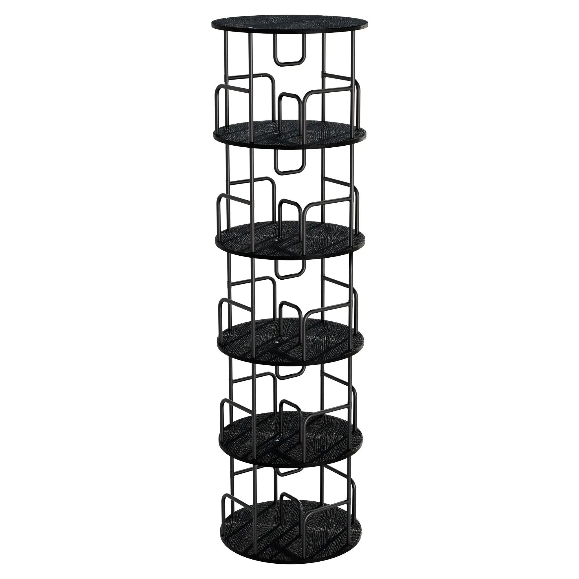 Rotating Bookshelf Tower 5 Tier Spinning 360 Degree Revolving Storage Shelf