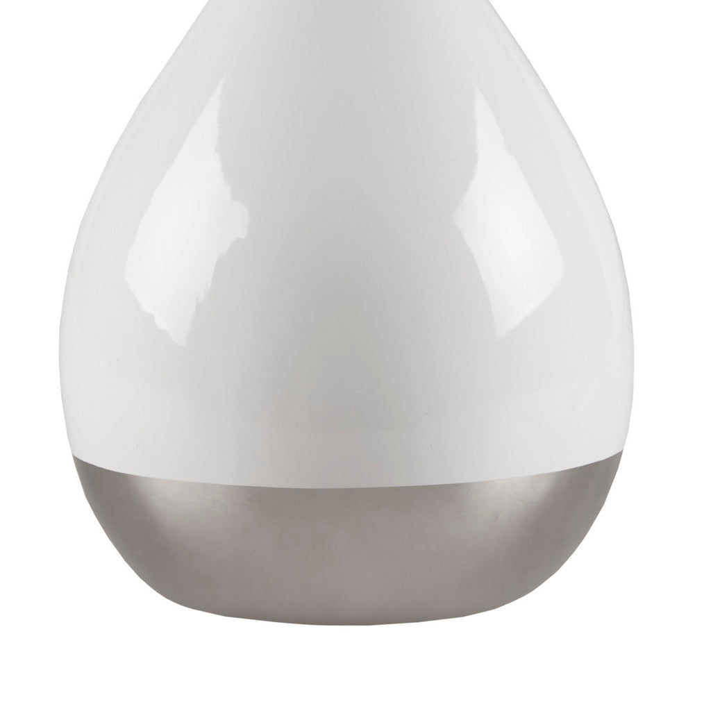 2-Tone Ceramic Table Lamp Set of 2 White/Silver See below
