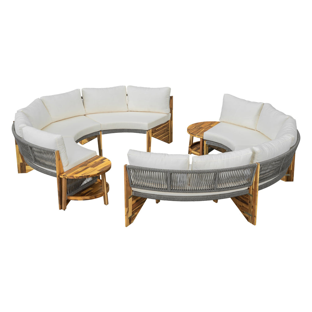 U_STYLE 6 - Person Outdoor Seating Group with Cushions and A Coffee Table(old sku:WY000379AAA)
