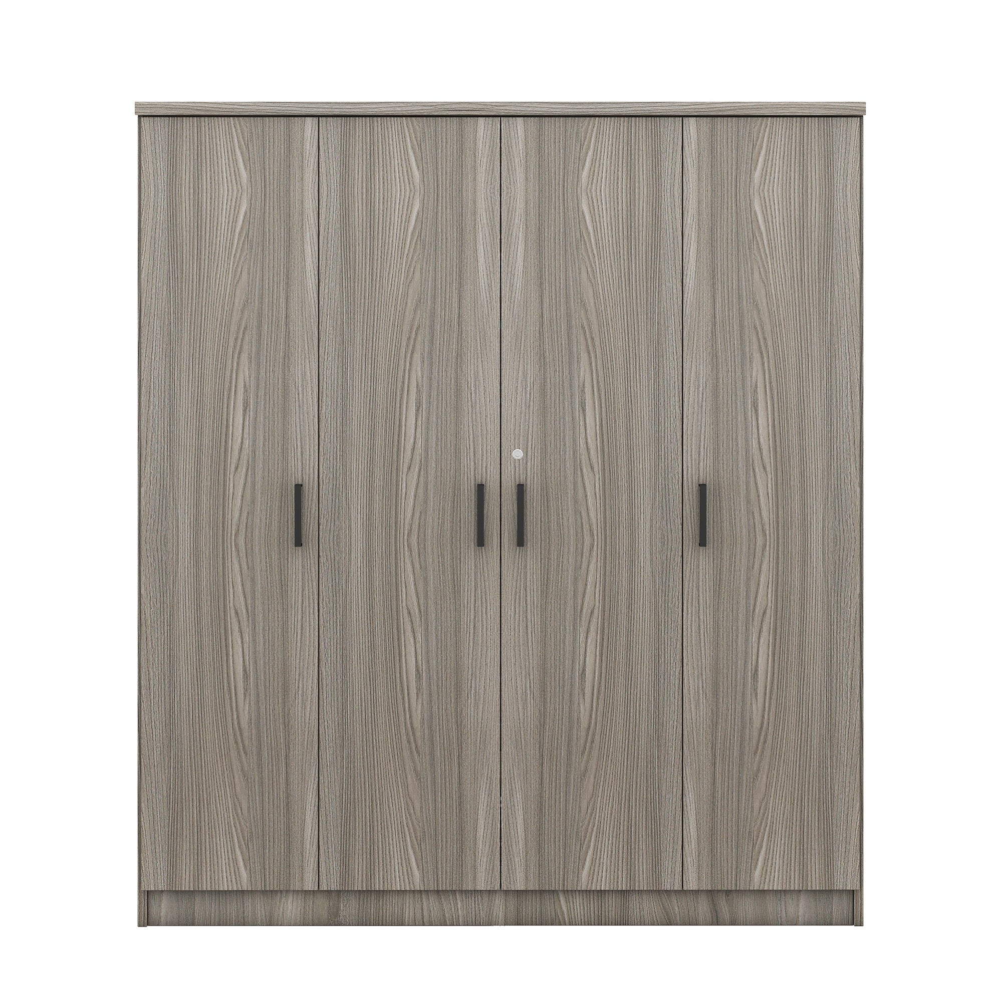 4-Door Wardrobe with 1 Drawer, Gray