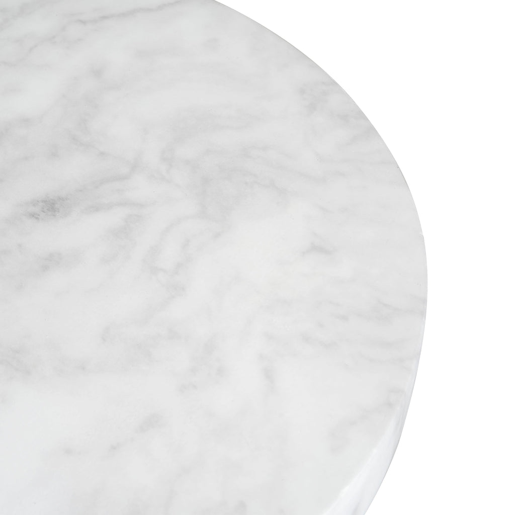 Outdoor Ponti Travertine Side Table,White