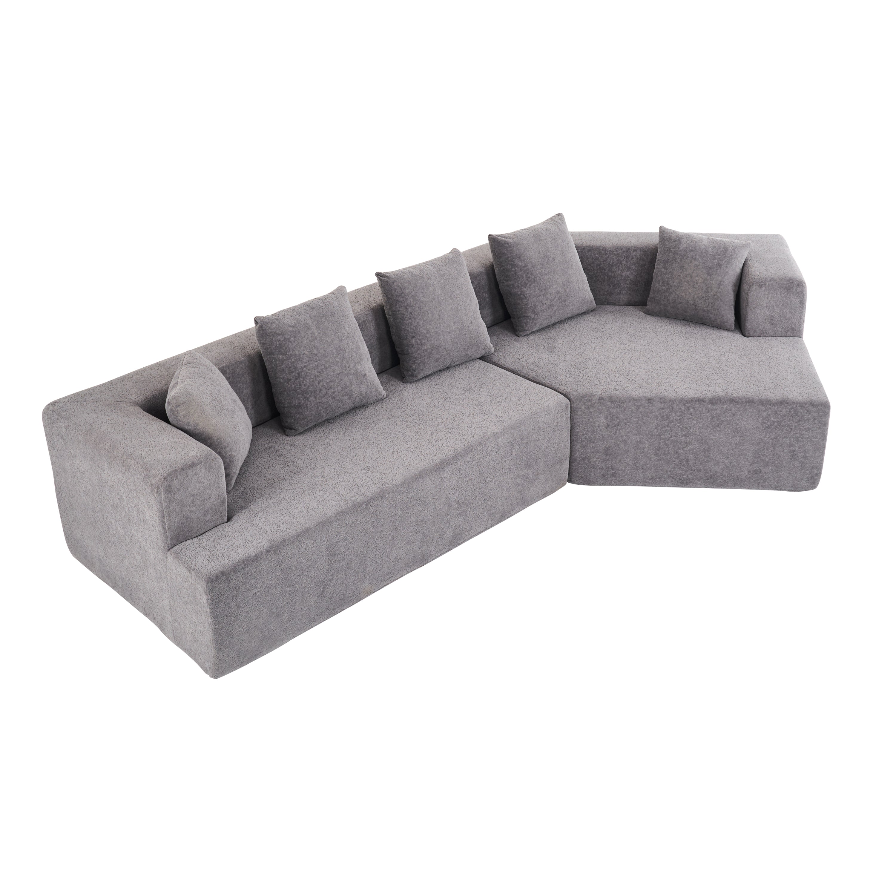 Memory Foam Couch, No Installation & Easy to Transport, Deep Seat Modern Sofa with Chenille Fabric, Couch for Living Room, Bedroom, Apartment, Home Office