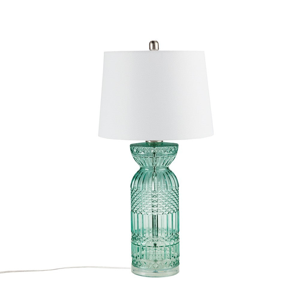 Textured Glass and Acrylic Base Table Lamp Blue See below