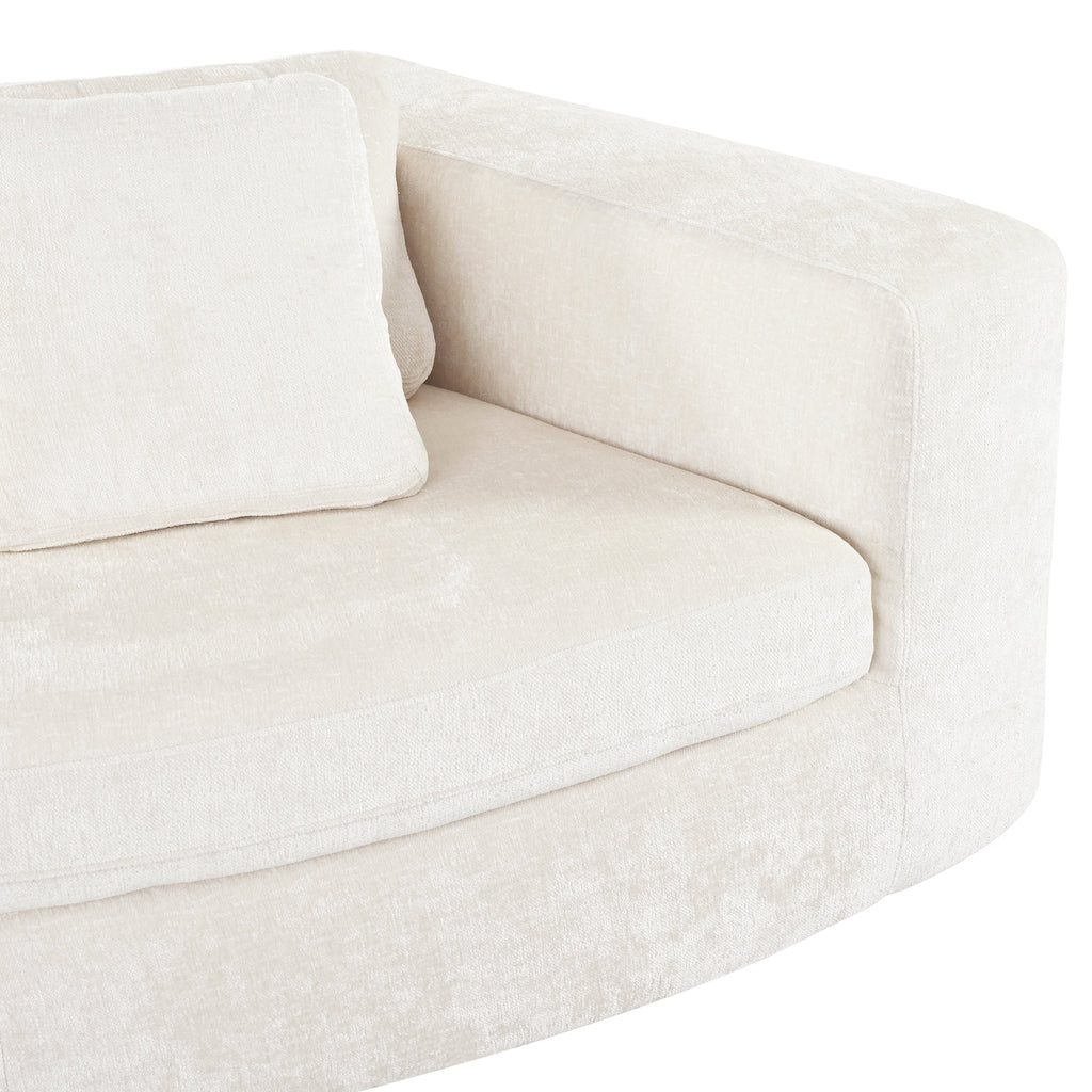 U_Style 115.7' Pure Foam Modular Sofa, 2-Piece Set with 5 Cushions, 4-Seater, Chenille Jacquard Fabric, Curved Design, No Assembly Required, Soft Upholstered Sofa for Living Room & Bedroom