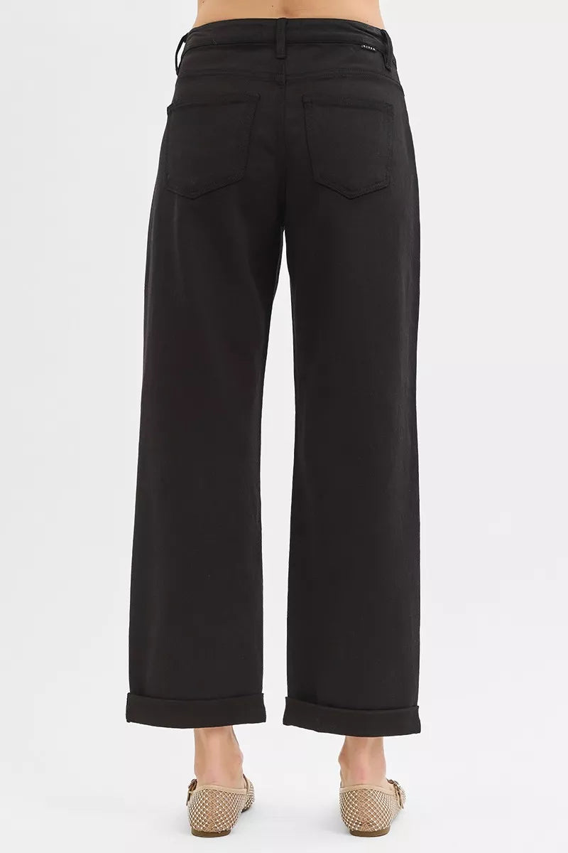 RISEN Tummy Control Mid Rise Ankle Barrel Relaxed Baggy