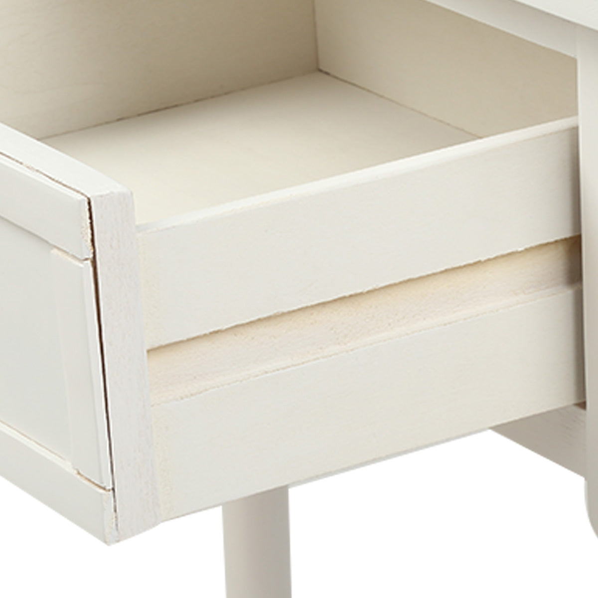 TREXM Daisy Series Console Table Traditional Design with Two Drawers and Bottom Shelf (Ivory White)