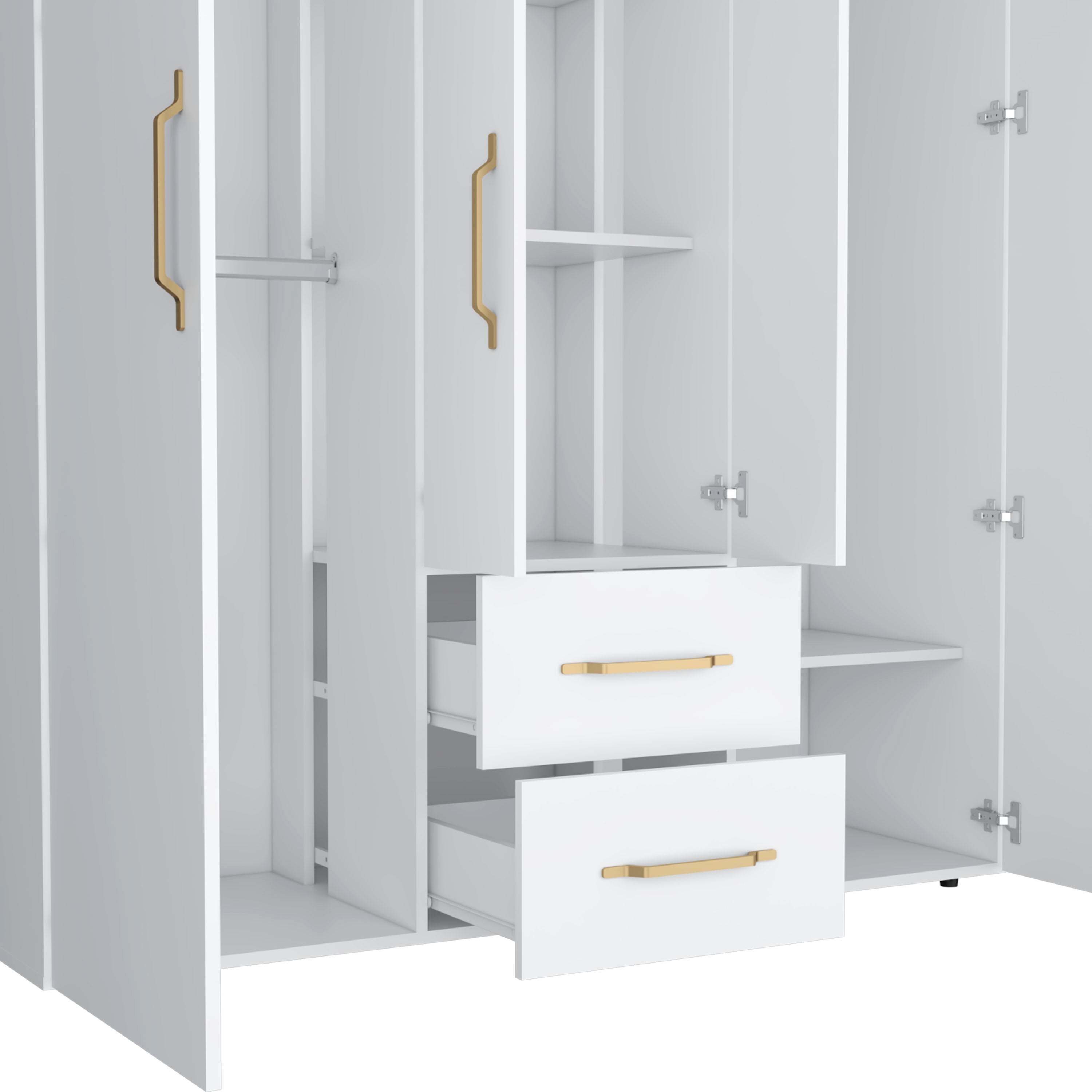 White All-In-One 2-Door Armoire