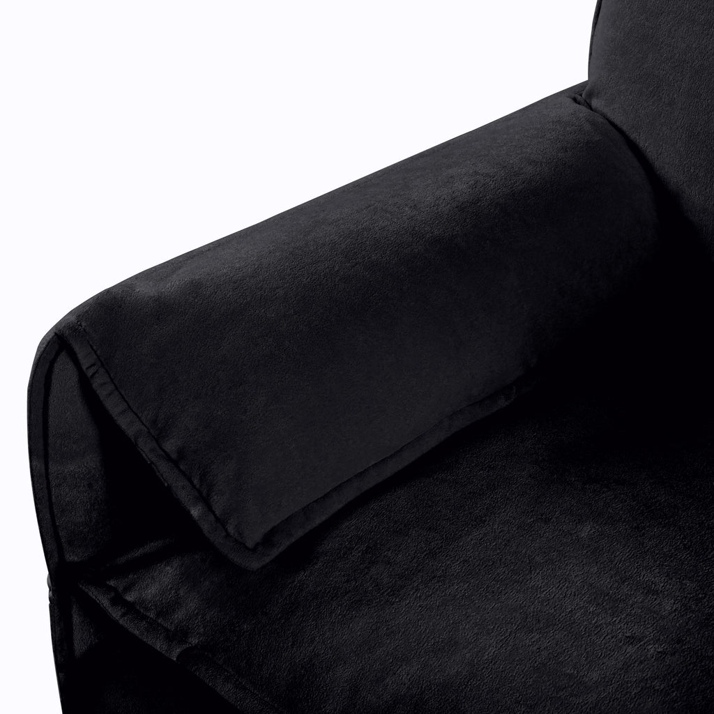 Oversized Deep Seat Sectional Sofa, Green Modern Chenille Cloud Couch, Large 3 Seater Modular Sofa with 3 Pillows for Living Room Bedroom Apartment Office,DIY Combination,Black